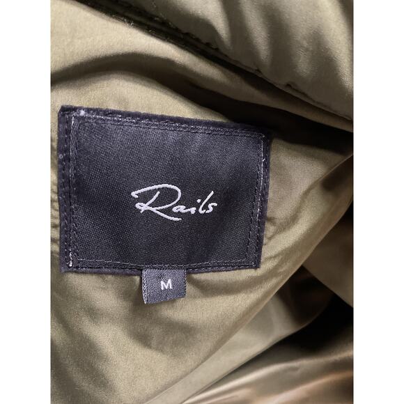 Rails 'Peyton' Green Mixed Media Jacket Size M - Picture 4 of 5